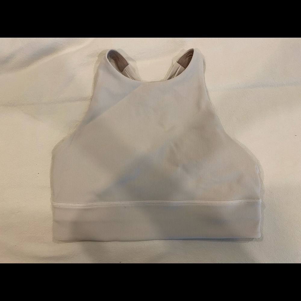 LuLulemon white high neck energy bra